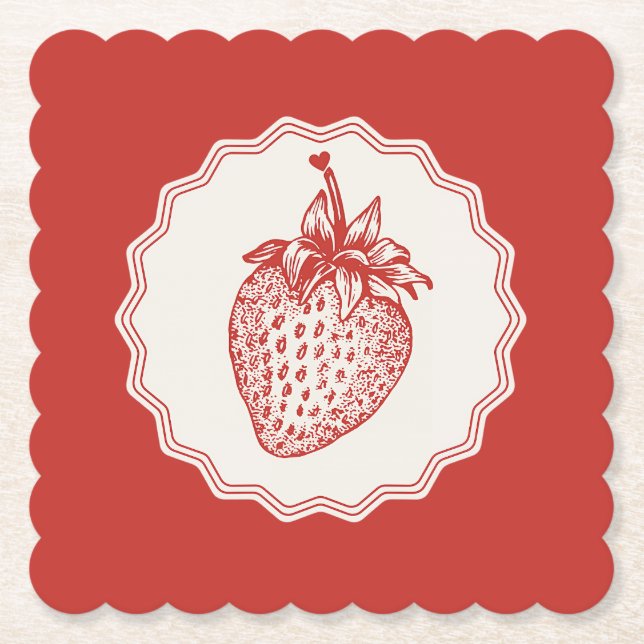 Dessous-de-verre En Papier Strawberry (Devant)