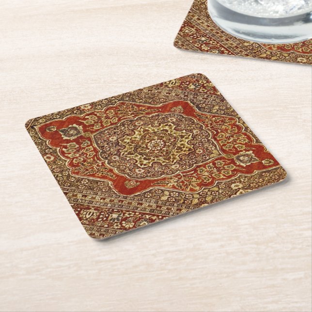 Dessous-de-verre En Papier Style de tapis persan - Tabris (Incliné)