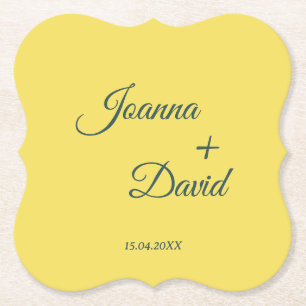 Dessous-de-verre En Papier Style minimaliste   Mariage de police de calligrap