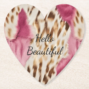 Dessous-de-verre En Papier Stylish Girly Rose White Gold Zebra