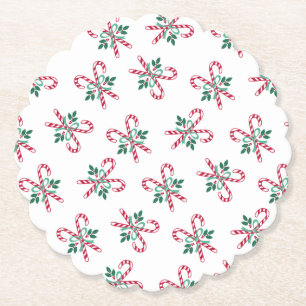 Dessous-de-verre En Papier sucres de canne de Noël rétro