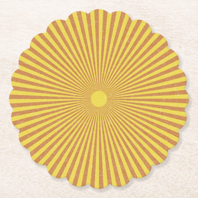Dessous-de-verre En Papier Sun Burst - Rétro (Devant)