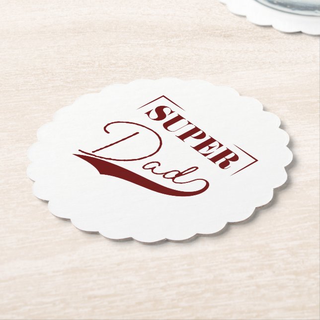 Dessous-de-verre En Papier Super papa (Incliné)