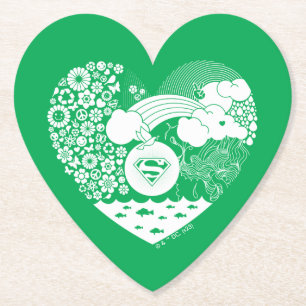 Dessous-de-verre En Papier Supergirl Floral Peace Heart Graphisme