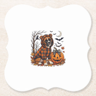 Dessous-de-verre En Papier Sweatshirt à carreaux pour chien Boxer Halloween C