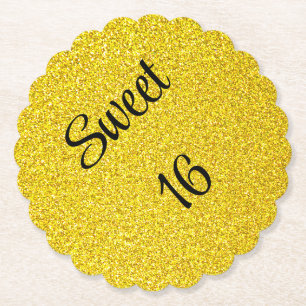 Dessous-de-verre En Papier Sweet 16 Seize Anniversaire Parties scintillant d'