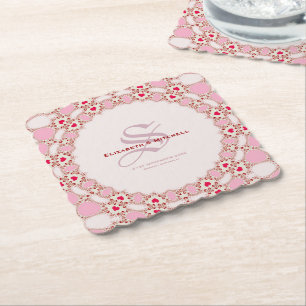 Dessous-de-verre En Papier Sweet Love Hearts Lace Événement spécial