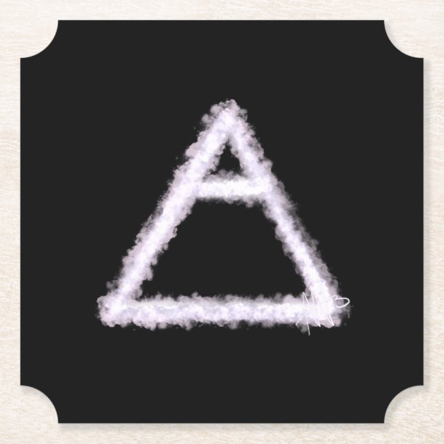 Dessous-de-verre En Papier Symbole d'alchimie de l'élément d'air émietté (Devant)