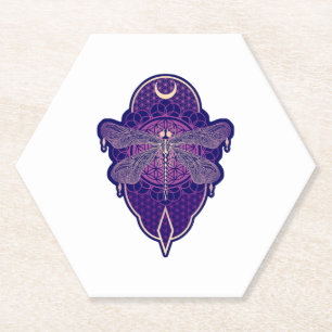 Dessous-de-verre En Papier Symbole de la Fleur Mandala de Vie Géométrique