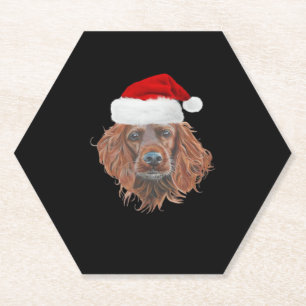 Dessous-de-verre En Papier T-Shirt classique de Christmas Irish Setter