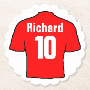 Dessous-de-verre En Papier T-shirt fan de football.