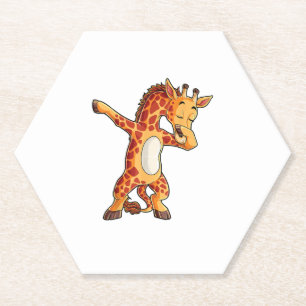 Dessous-de-verre En Papier T-shirt Giraffe Dabbing Giraffes Dabe Dab Dance T