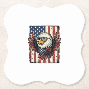 Dessous-de-verre En Papier T-shirt vintage lunettes de soleil aigle patriotiq