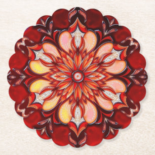 Dessous-de-verre En Papier Tapis de verre en papier rouge vif magnifique