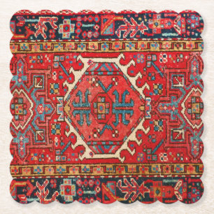 Dessous-de-verre En Papier Tapis oriental classique en perse rouge