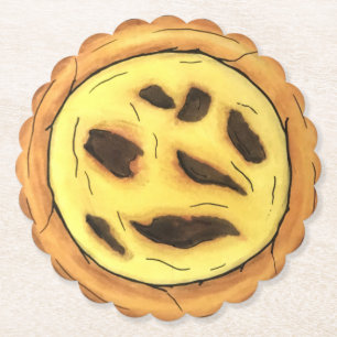 Dessous-de-verre En Papier Tarte à l'oeuf de garde portugaise Pastel Pastéis 