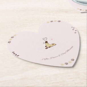 Dessous-de-verre En Papier Tasse de café, ronronnements et petits matins cosy