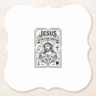 Dessous-de-verre En Papier Tatouage flash Jésus Christianisme Tatouage flash