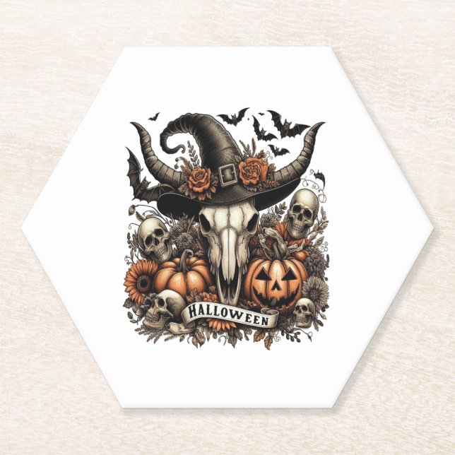Dessous-de-verre En Papier Taureau Halloween Vache (Devant)
