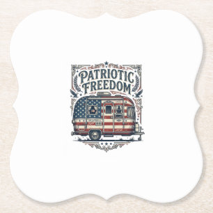 Dessous-de-verre En Papier Tee-shirt graphique vectoriel de camping-car patri