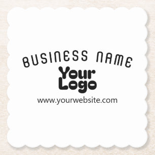 Dessous-de-verre En Papier Télécharger le logo Retro-Modern Blanc & Noir (mod