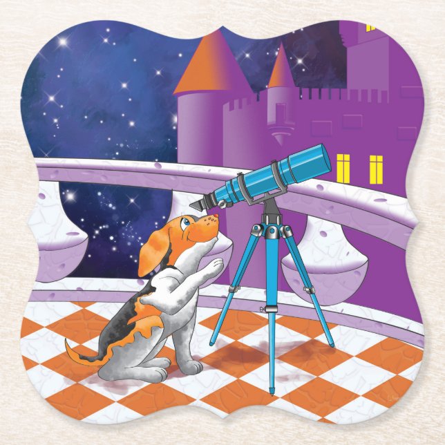 Dessous-de-verre En Papier télescope pour chiens (Devant)