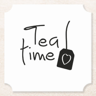 Dessous-de-verre En Papier Temps de thé de Slogan tea. tasse de thé à boir