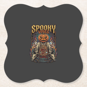 Dessous-de-verre En Papier Tête de citrouille d'Halloween de Vires effrayants