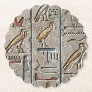 Dessous-de-verre En Papier Texte gravé en langue Égypte antique Hiéroglyphe