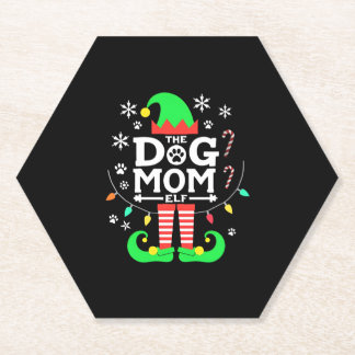Dessous-de-verre En Papier The Dog Mom Elf Xmas Funny Dogs lover Christmas Do