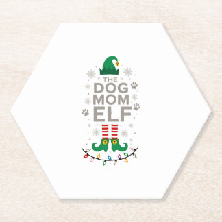 Dessous-de-verre En Papier The Dog Mom Elf Xmas Funny Dogs lover Christmas Do