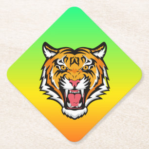 Dessous-de-verre En Papier Tigre torche tête-25818
