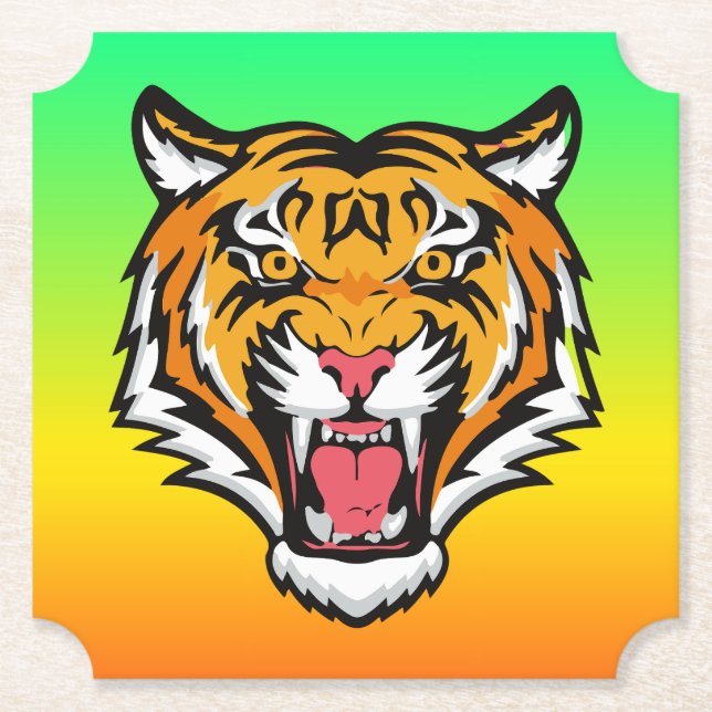 Dessous-de-verre En Papier Tigre torche tête-25818 (Devant)