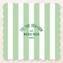Tis SeaSon Custom Beach Christmas Green Stripe