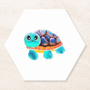 Dessous-de-verre En Papier Tortue à peinture caustique Copier