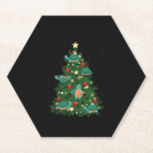 Dessous-de-verre En Papier Tortue de mer Arbre de Noël