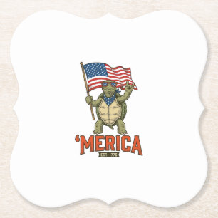 Dessous-de-verre En Papier Tortue Patriotique ‘Merica Vintage Vector