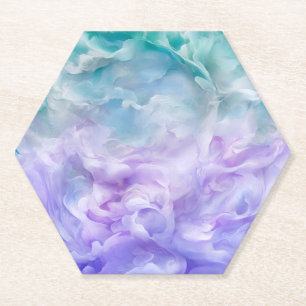 Dessous-de-verre En Papier Tourbillon de nuage bleu et violet