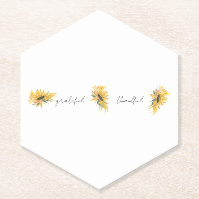 Dessous-de-verre En Papier Tournesol Grateful (Devant)