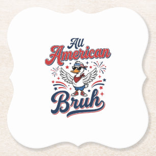 Dessous-de-verre En Papier Tout à fait américain Bruh Canard patriotique Vint