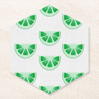 Dessous-de-verre En Papier Tranches de citron vert frais minimaliste sur toil