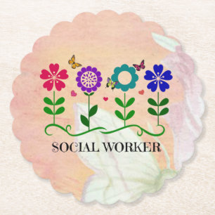 Dessous-de-verre En Papier Travailleur social, Pastel Springtime Design,