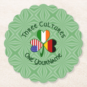 Dessous-de-verre En Papier Trèfle personnalisé germano-irlandais américain