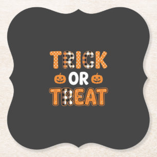 Dessous-de-verre En Papier Trick or Treat Halloween Pumpkin Vector Design_1