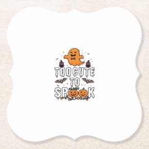 Dessous-de-verre En Papier Trop Mignon Fantôme Halloween Citrouilles Orange C