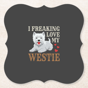 Dessous-de-verre En Papier Typographie de l'amour du chien Westie