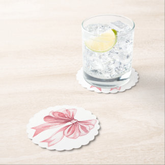 Dessous-de-verre En Papier Un arc en ruban rose pour bébé fille Tini
