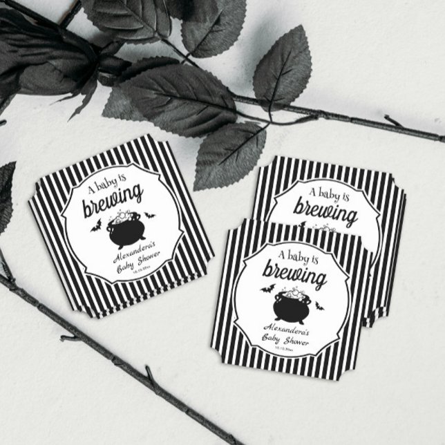 Dessous-de-verre En Papier Un bébé brasse un Baby shower d'Halloween (Créateur téléchargé)