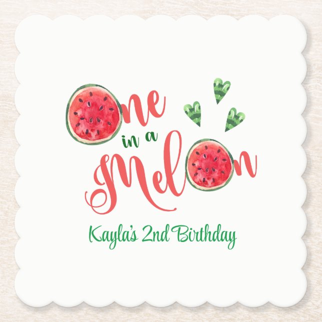 Dessous-de-verre En Papier Un dans un Melon Premier anniversaire (Devant)