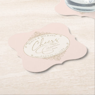 Dessous-de-verre En Papier Un Mariage romantique français brille l'amour ID87